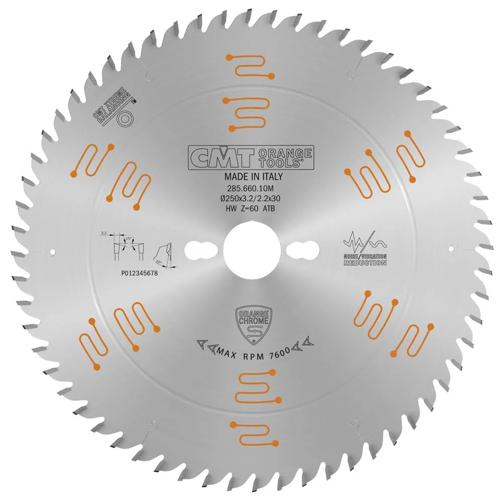 CMT ORANGE TOOLS 285.660.10M - LAMA CIRCOLARE CHROME HW 250x3.2/2.2x30 Z60 10ATB