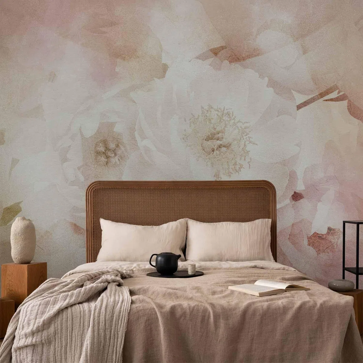murando - Carta da parati Floreale Adesiva Fiori 392x280 cm Fotomurali Adesivi Murali Rivestimento Parete Moderna per Pareti Adesiva Muro Decorativo Fotomurale Soggiorno Rose Botanico Natura beige