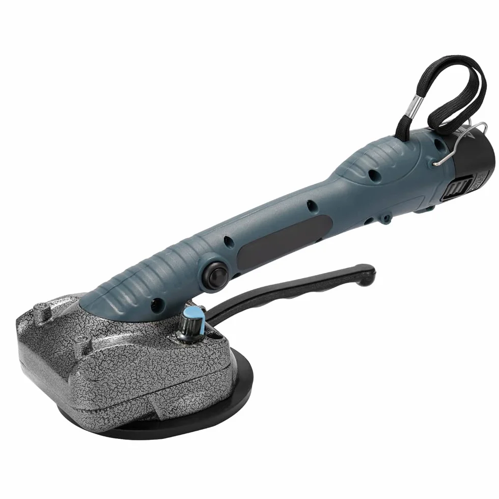 Piastrellatrice per piastrelle, piastrellatrice portatile per la posa di piastrelle, strumento di vibrazione 10-150Hz, 10 velocità regolabili, con ventosa 100 * 100mm, 2 batterie al litio