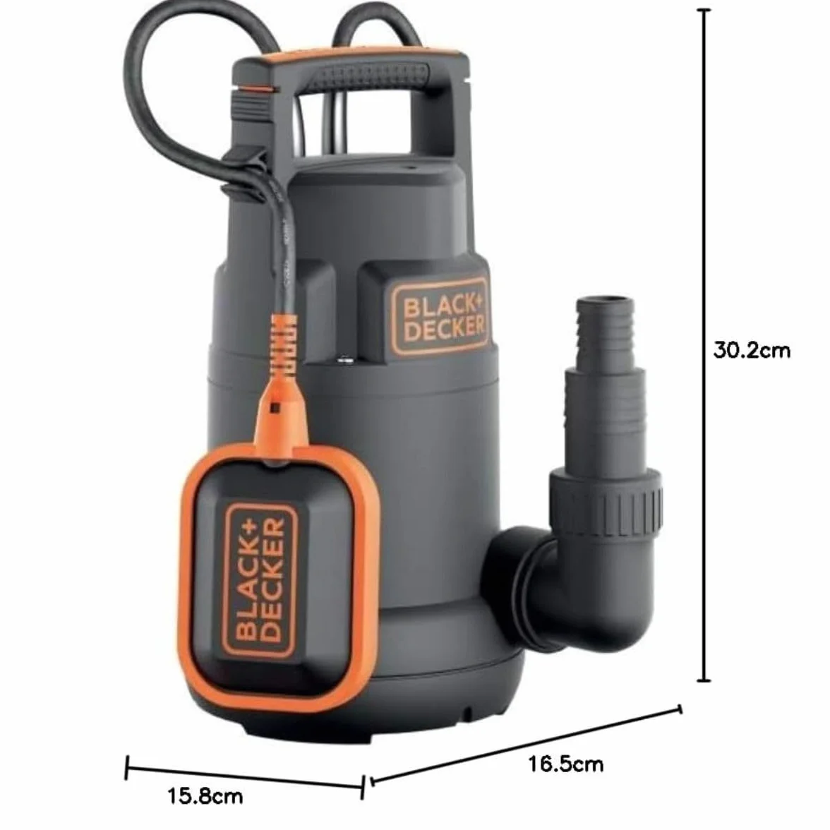 BLACK+DECKER Pompa Immersione BXUP750PTE per Acque Chiare e Scure (750 W, Portata max. 13.000 l/h, Prevalenza max. 8 m)