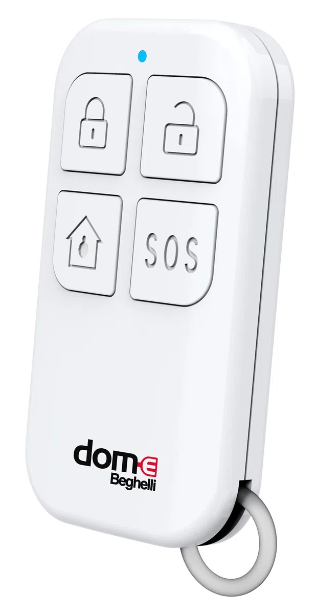Beghelli - Kit Antitrusione Dom-e, Sistema di Allarme Wireless Wi-Fi/GSM con Batteria Anti Black-Out, Pulsante SOS, Compatibile Alexa e Google Home, Controllo via App e Assistente Vocale, Bianco
