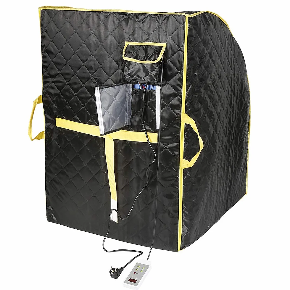 Sauna a infrarossi, sauna portatile, pieghevole, con telecomando, per bagno di sauna e disintossicazione, perspirazione, terapia per perdere peso (nero)