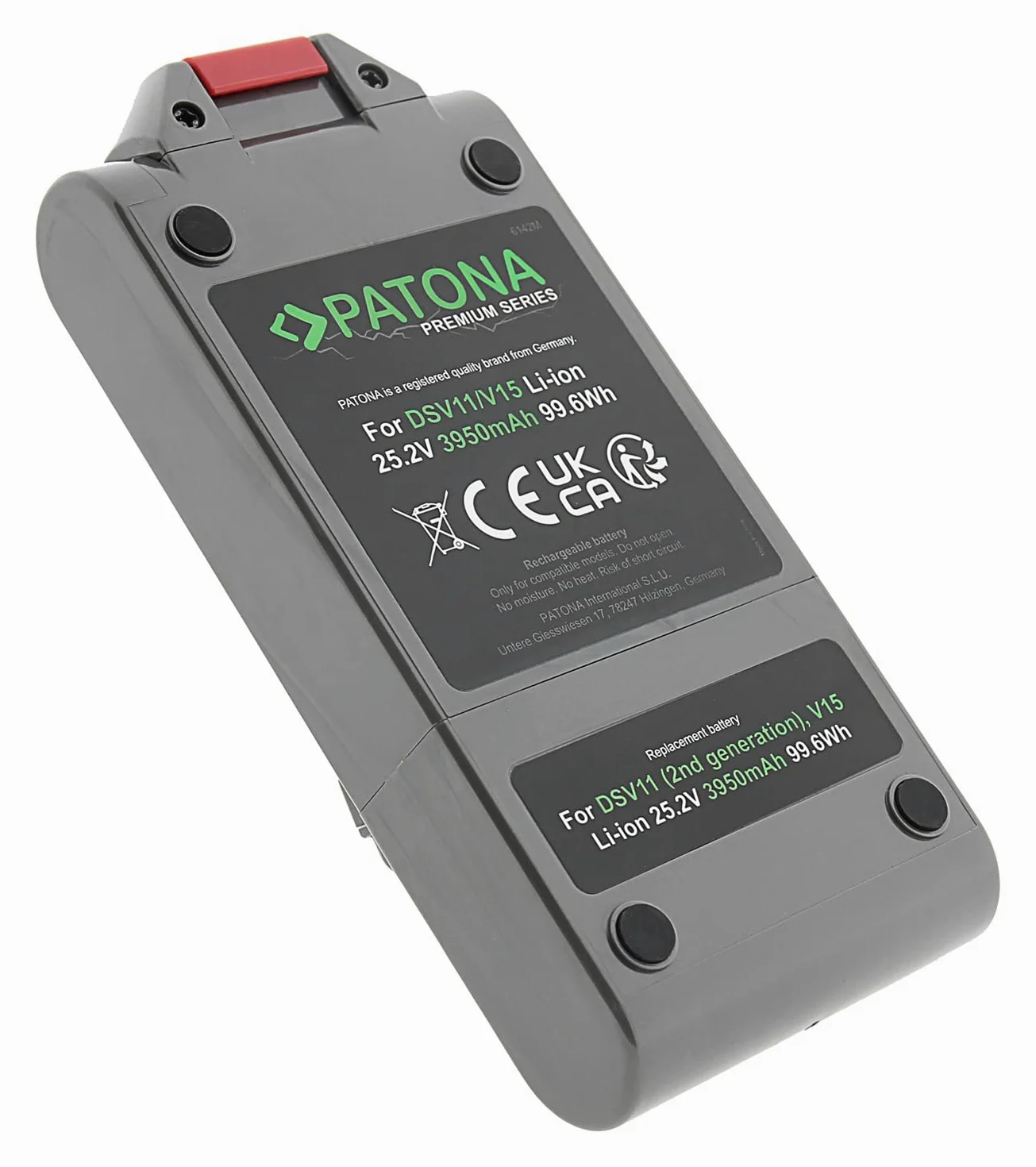 PATONA Premium Batteria per Dyson V11 SV15 SV17 SV18 (3950mAh 25,2V) – ricambio 970425-01 970938-01 – per V11 Absolute Extra Pro e Fluffy Total Clean – riporta l'aspirapolvere alla piena autonomia
