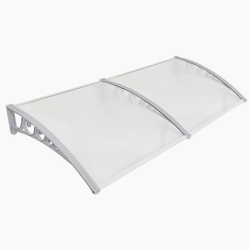 Porta Anteriore a baldacchino, plastica, Alluminio, pensilina ad Arco, pensilina, Trasparente, Tende da Sole (80x240cm)