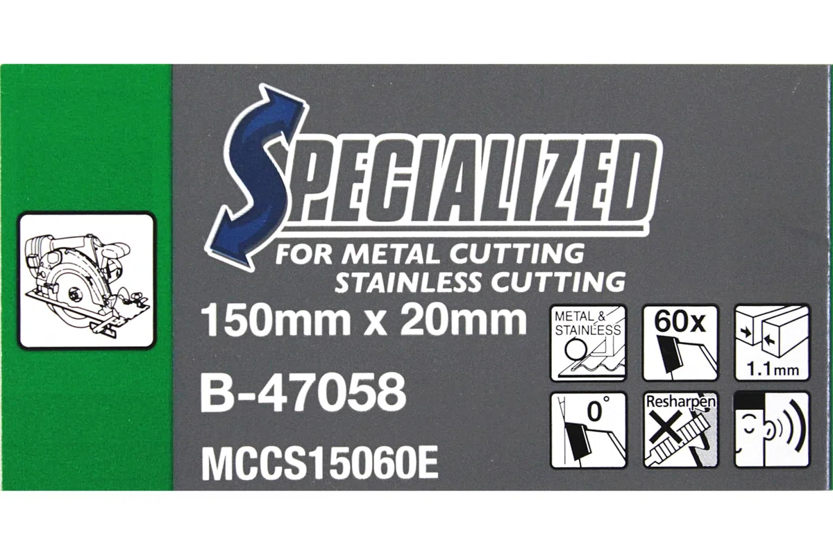 Makita B-47058 Lama Sega Circolare T.C.T. 150x20mm 60T Metallo Acciaio