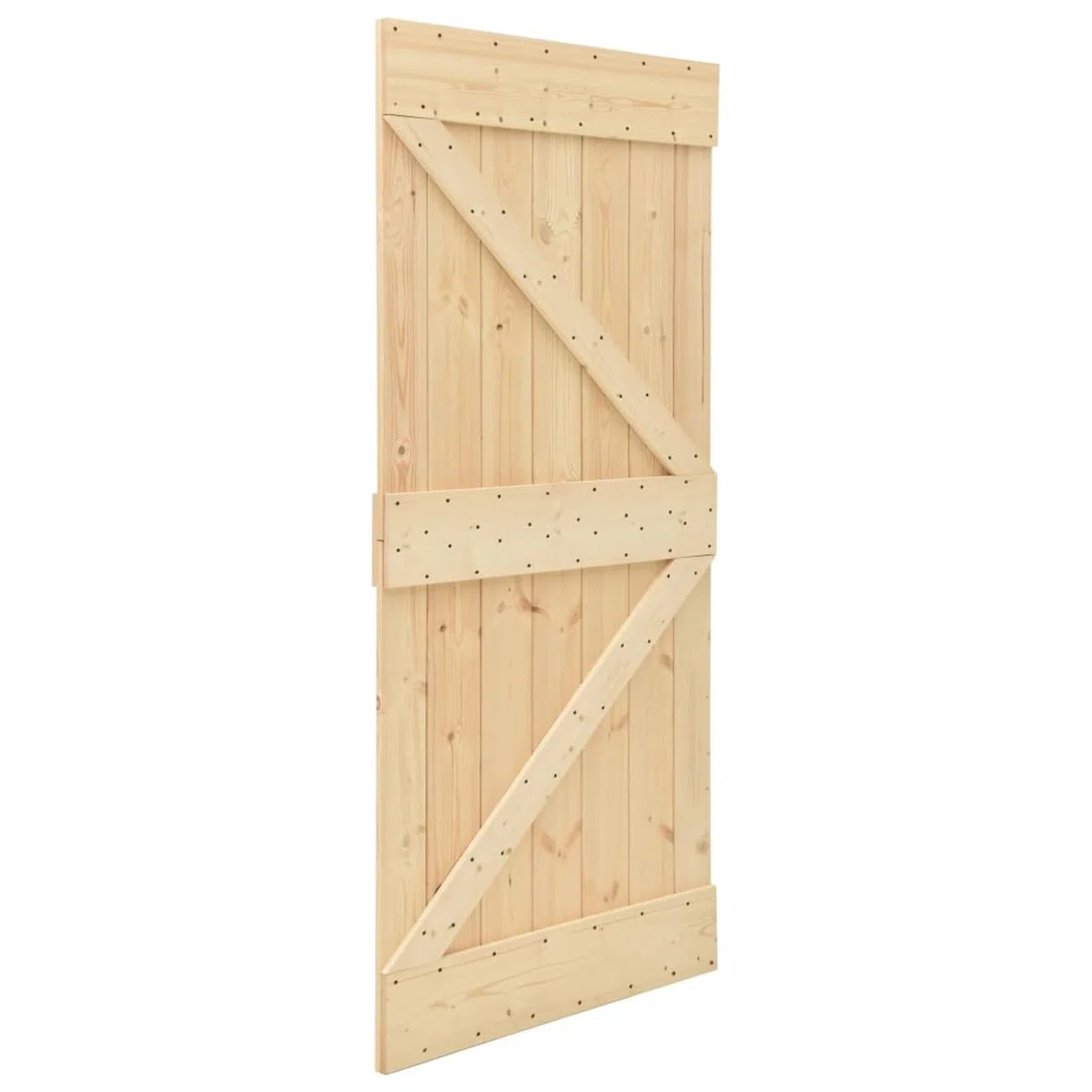Homgoday Porta Scorrevole in Legno, Ingresso Casa, Bagno, Soggiorno, Porta Stalla, 90 x 210 cm, Legno Massello di Pino