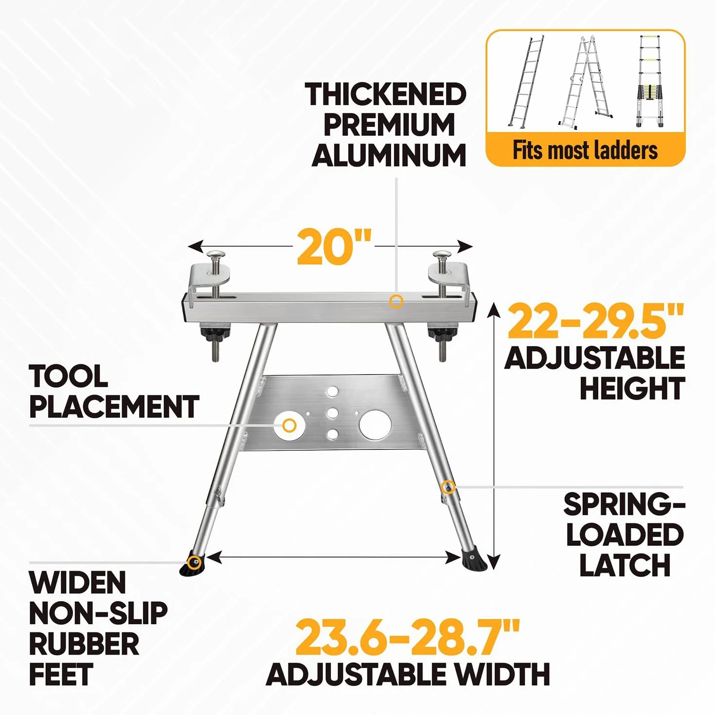 HEYOUTH Distanziatore della scala,Stabilizzatore Di Scala A Forma Di V in Acciaio,Gancio universale per Tetto,Lunghezza Regolabile 22-29.5 ",per scale di estensione,Tetto della scala,Finestra a Parete