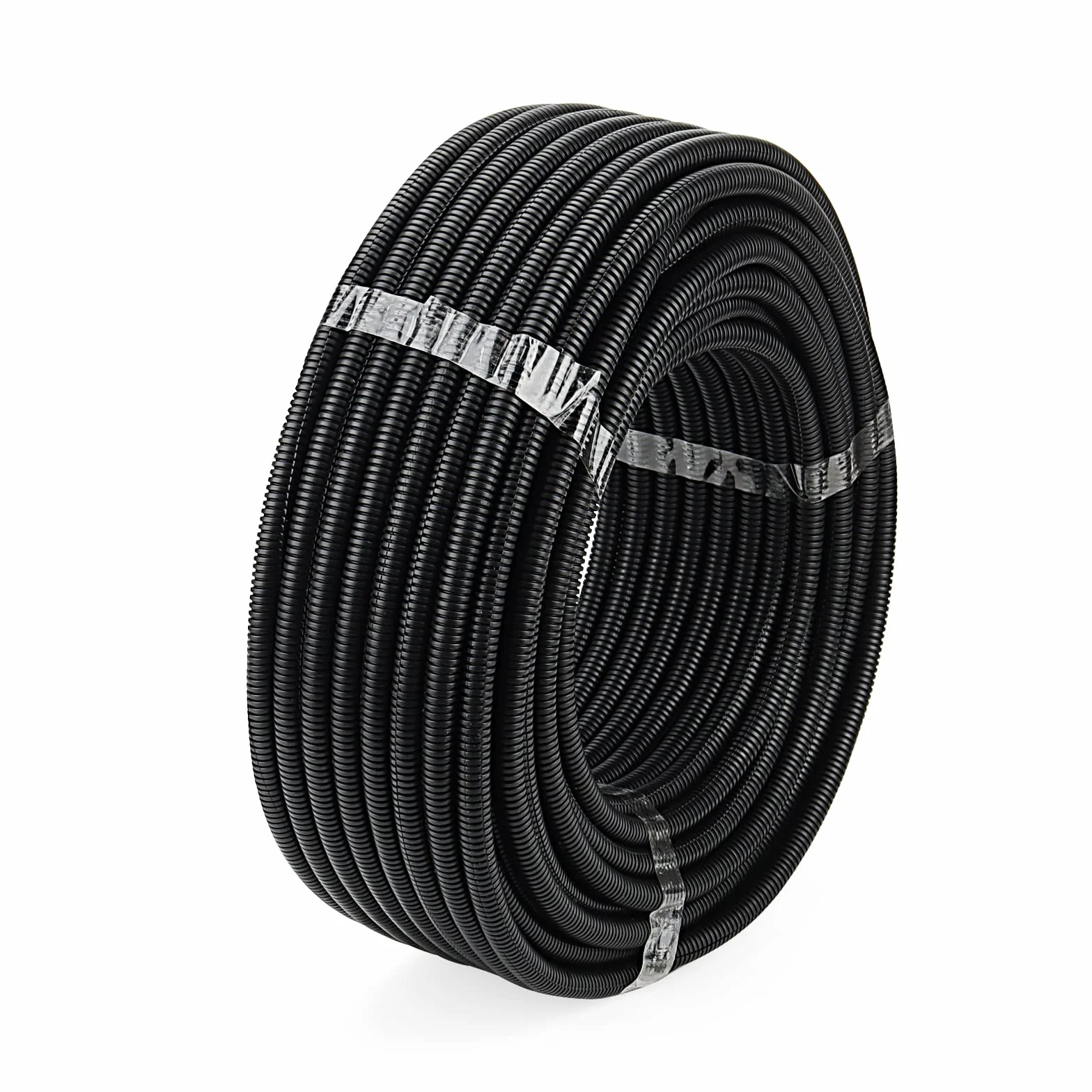 Tubo Corrugato da Esterno, 50 m di lunghezza, tubo aperto vuoto scanalato, Guaina Flessibile protettivo di Cavi Elettrici, nero, diametro: interno 10 mm, esterno 13mm