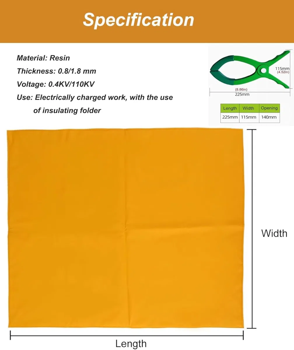 Coperta Isolante Industriale Coperta di Sicurezza elettrica Rettangolare, Coperta/Tappeto/stuoia Isolante, Copertura Protettiva ad Alta Tensione in Resina Eva(1000V-39.4x78.7in)
