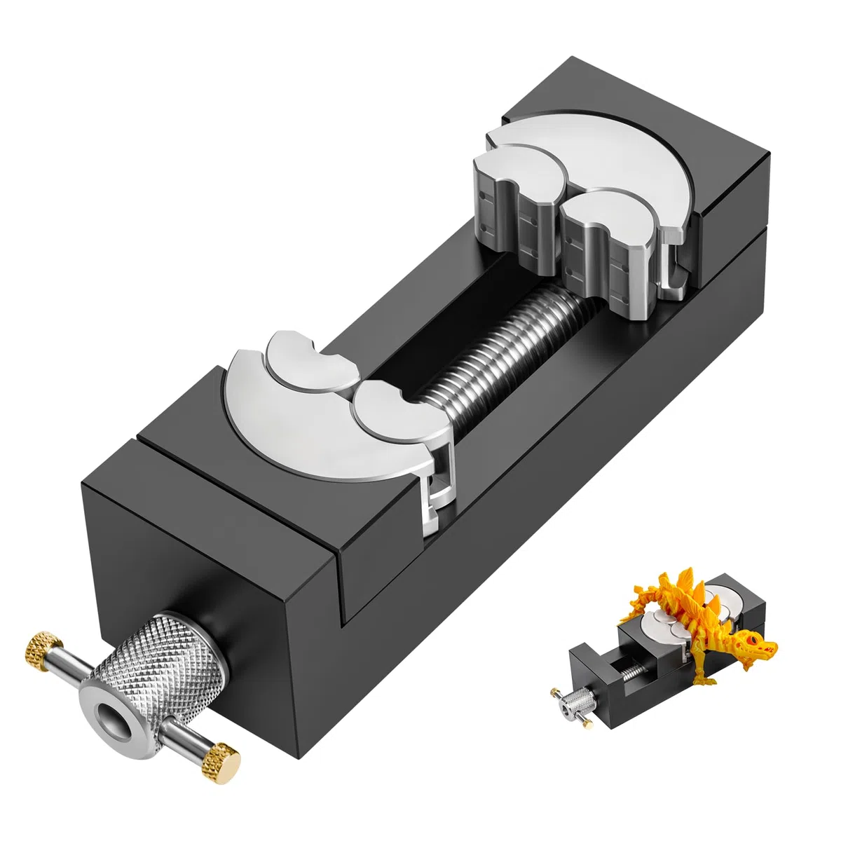 WhiteRhino Morsa fractal intelligente – mini-morsa da banco auto-regolante con 6 ganasce indipendenti per forme irregolari – morsa per trapano per fai-da-te, gioielli & riparazioni
