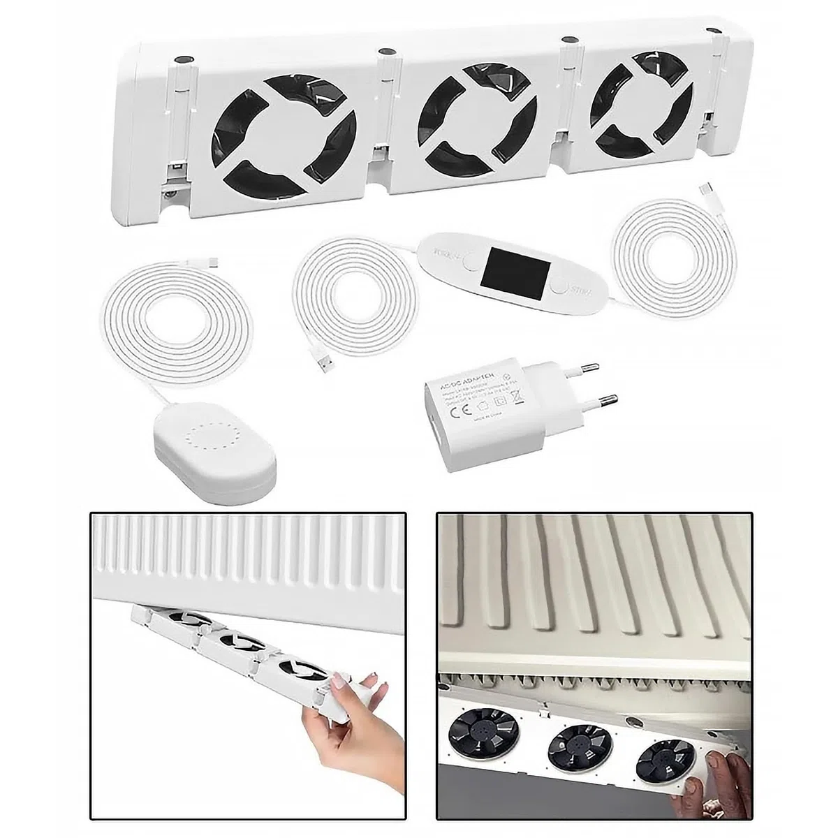 Ventilatore per Radiatore, Intelligente Ventilatore per Termosifone, Ventole per Termosifoni Mono-set, per Radiatori L'Efficienza del Riscaldamento e Risparmiare Energia