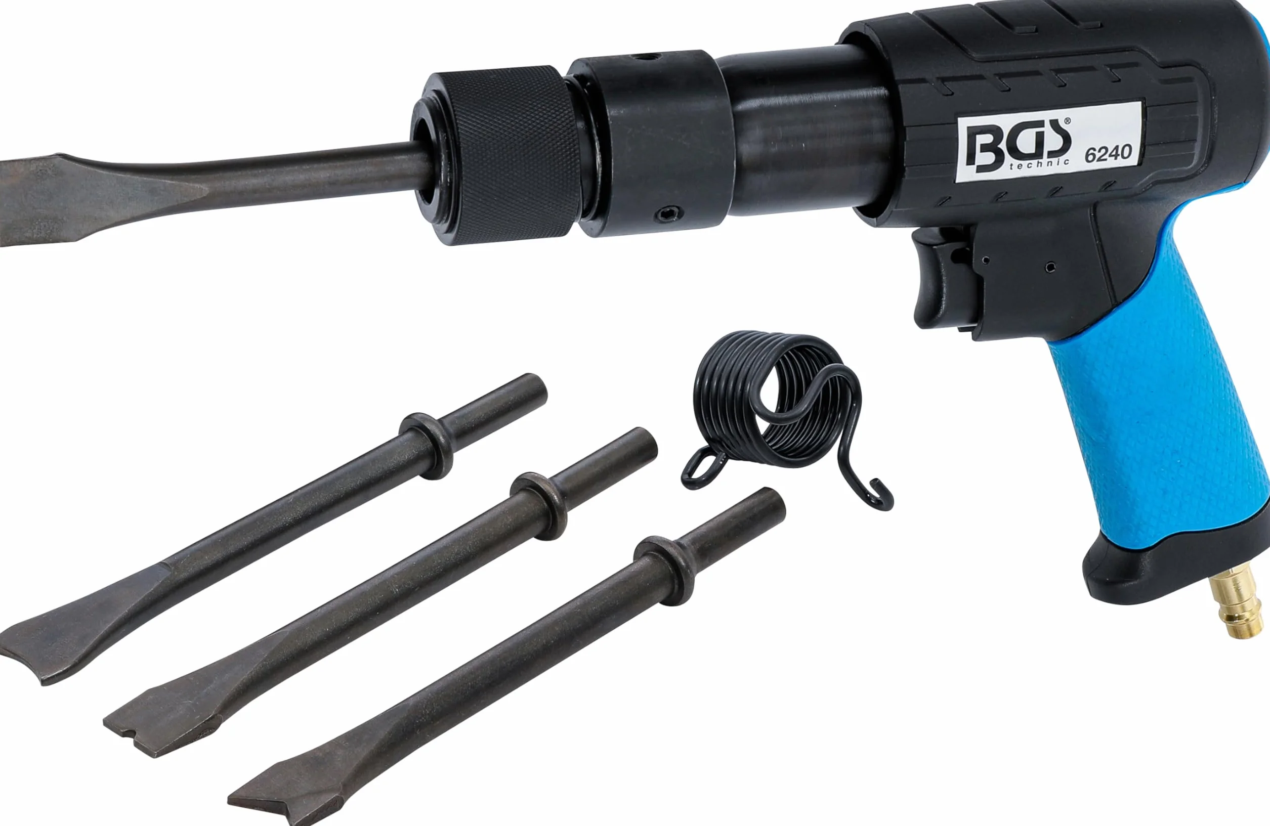 BGS 6240 | Kit scalpello pneumatico | con mandrino a sgancio rapido | 10 mm