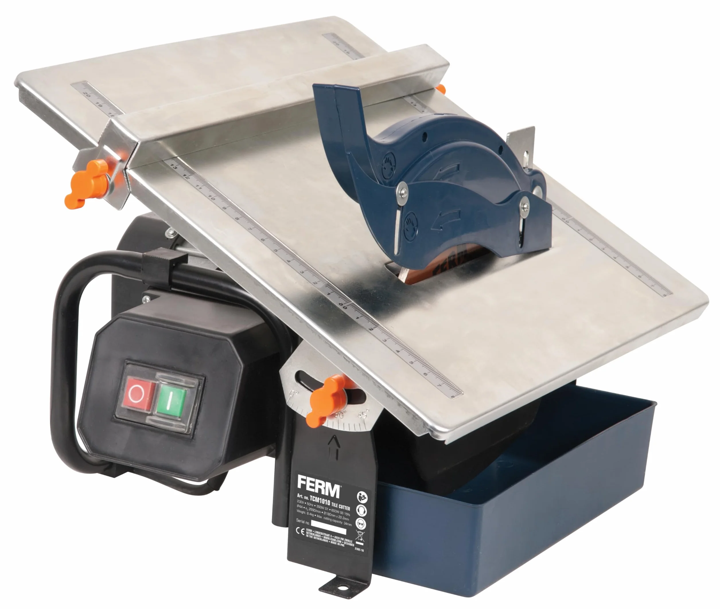 FERM Tagliapiastrelle 600W 180mm - Sistema di raffreddamento ad acqua - Include 1 lama diamantata