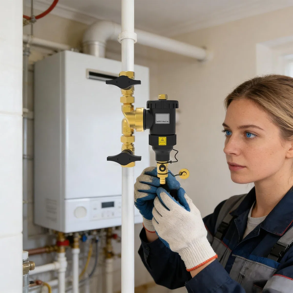Defangatore Magnetico Per Caldaia – Filtro Per Riscaldamento Centrale DN20 DN32 | Di Filtrazione HVAC Con Valvole Di Intercettazione | Rimuove Ruggine E Calcare