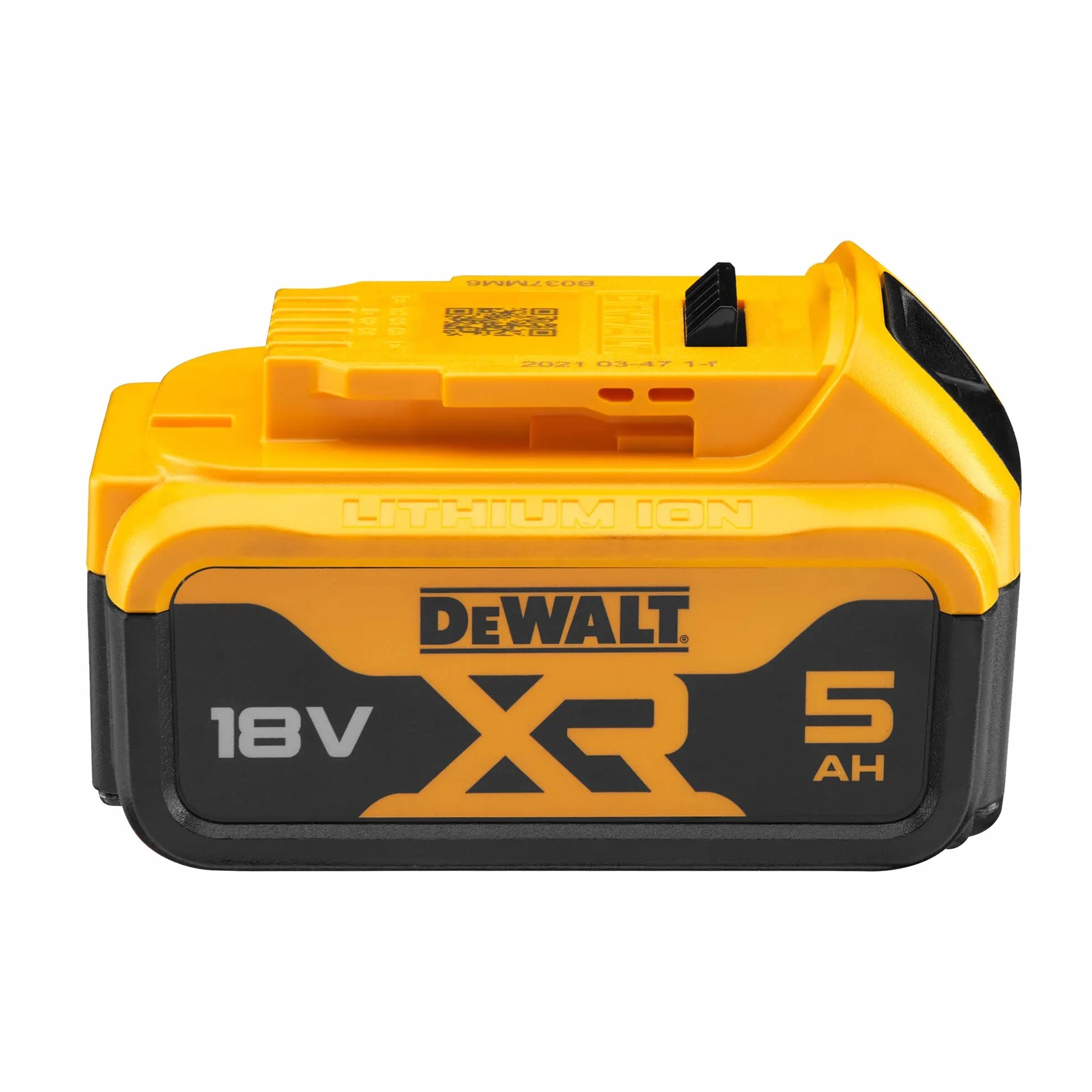 DeWalt Batteria 18V 5.0 Ah XR Litio: Maggiore Autonomia, Indicatore LED, Protezione Avanzata, Compatibile con Sistema 18V XR, DCB184-XJ