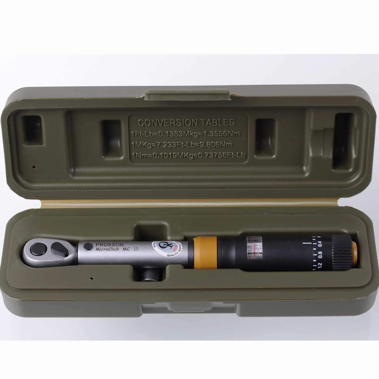 Chiave dinamometrica Proxxon MicroClick MC15 (coppia 3-15 Nm, con custodia in plastica, display analogico di facile lettura) 23345