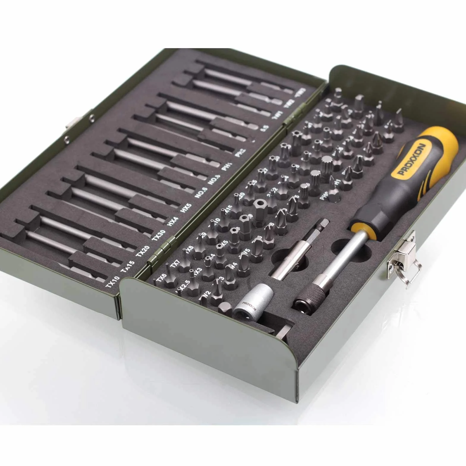 PROXXON 23107, Set di punte speciali e di sicurezza, 75 pezzi