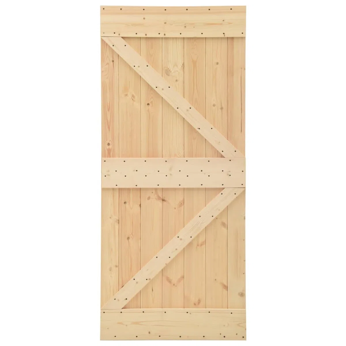 Homgoday Porta Scorrevole in Legno, Ingresso Casa, Bagno, Soggiorno, Porta Stalla, 90 x 210 cm, Legno Massello di Pino