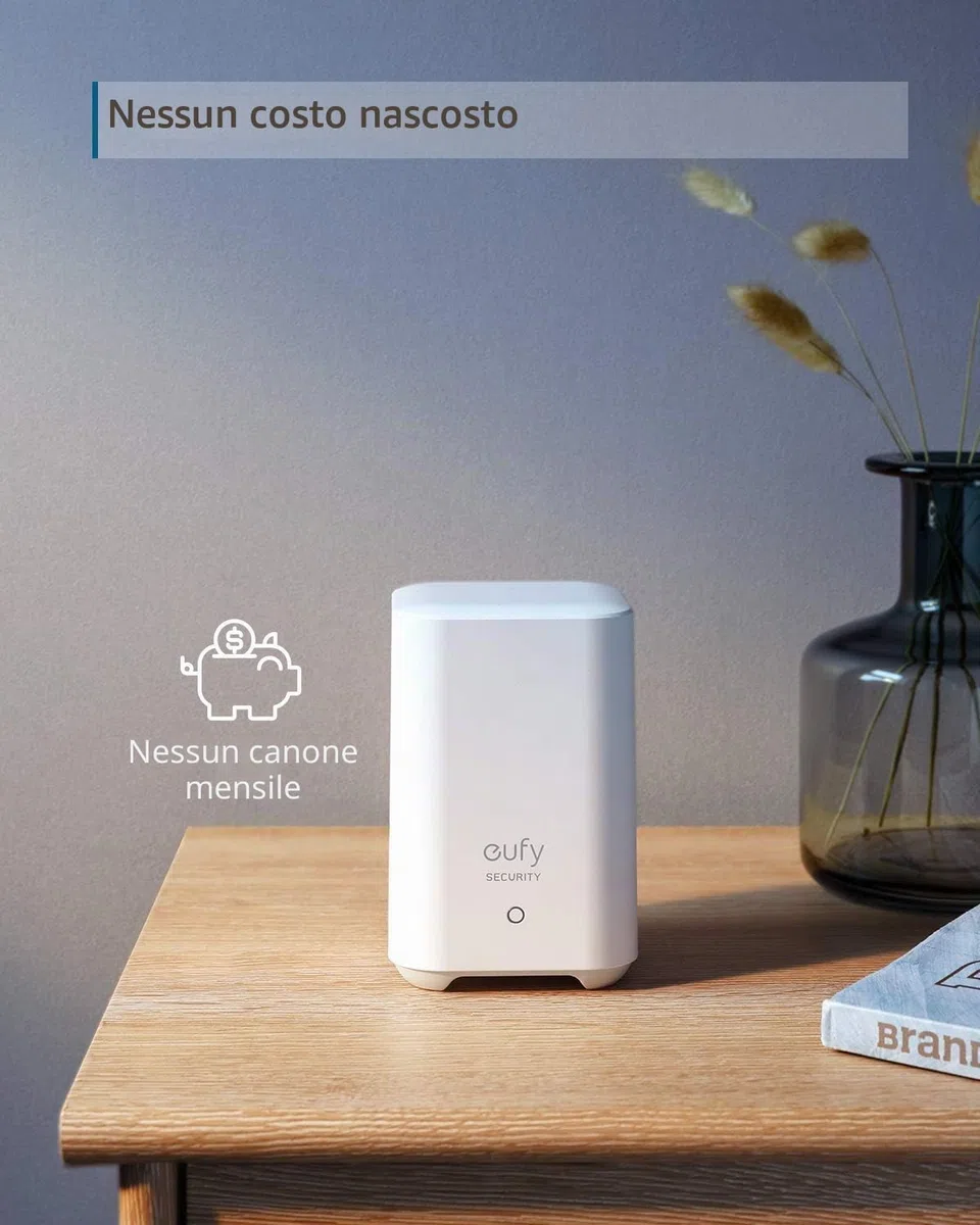 eufy Security kit di allarme domestico da 5 pezzi, sistema di sicurezza domestico, tastierino, sensore di movimento, 2 sensori di ingresso, controllo da app, collegamento a eufyCam