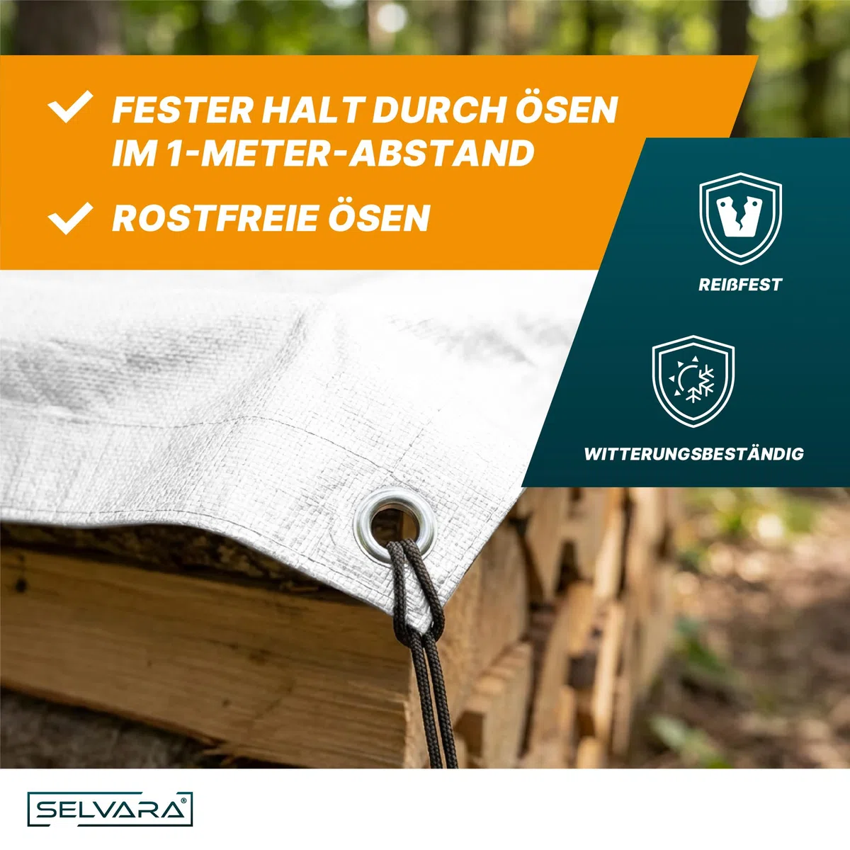 Telo impermeabile esterno 260g/m² Top Line | Telo occhiellato 4m x 8m | Telone multifunzionale bianco | Telo pvc occhiellato I Resistente ai raggi UV e agli strappi