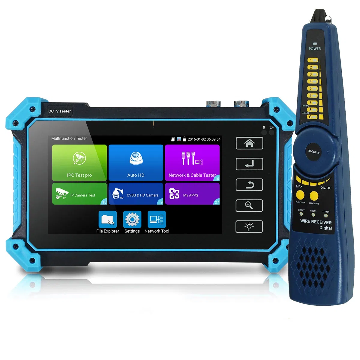 Tester CCTV, IPC-5200C Plus 5 pollici IPS Touch Screen IP CVBS Tester per telecamera analogica Monitor video 4K H.265 con ingresso HDMI/POE/WiFi/Tracciatore cavi/TVI CVI AHD/Firmware aggiornato