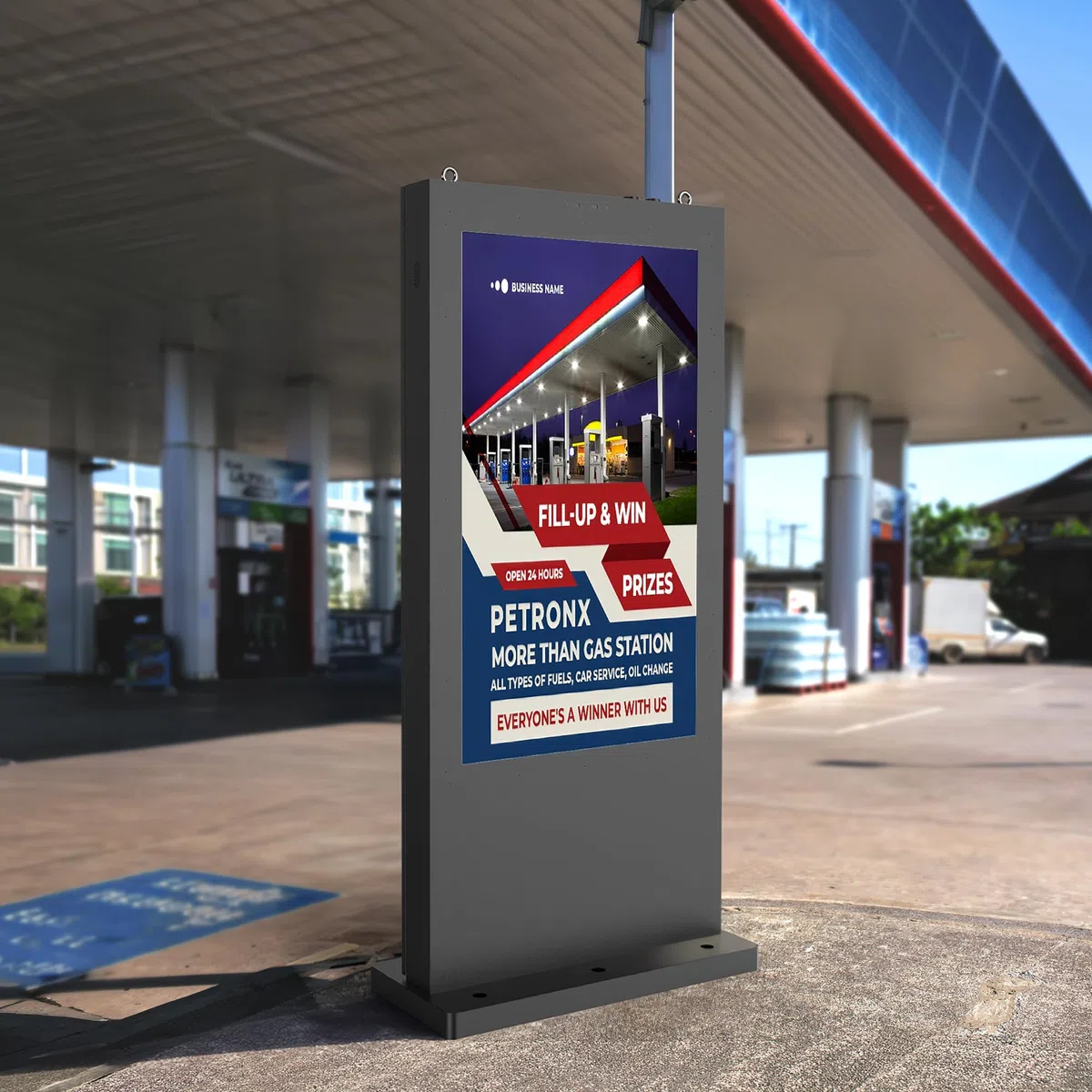 4K Totem Pubblicitario da Esterno, IP66 Impermeabile&3000 Nits,LCD Digital Signage con Luminosità Automatica,Remote CMS,WiFi/HDMI/USB,Totem Display Digitale per Ristorazione Retail (43 Pollici)