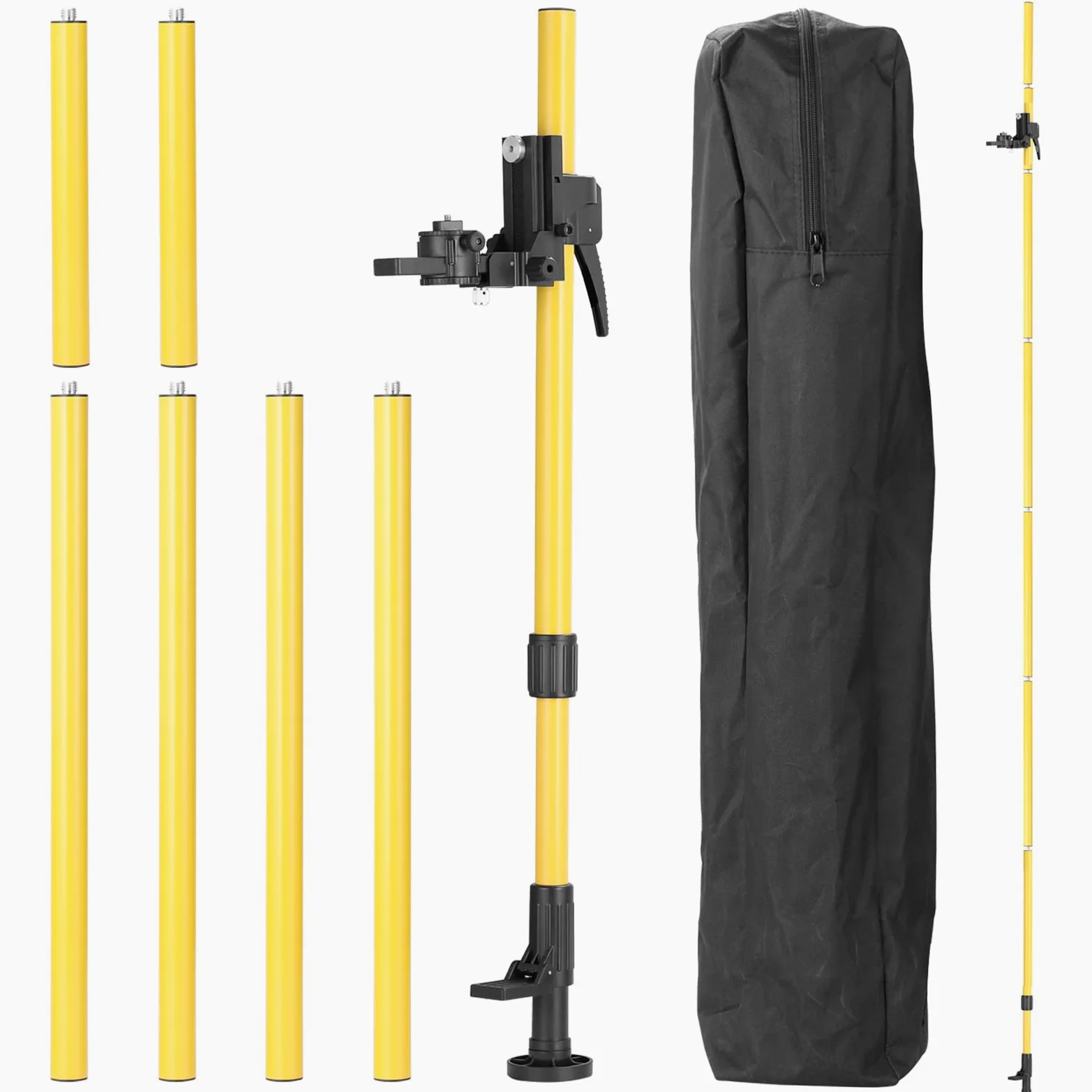 Max 4.2 m di altezza Regolabile in altezza Livellatore di linea Barra di supporto Staffa telescopica per palo 1/4 '' Filo di sollevamento Estendi supporto per livello laser