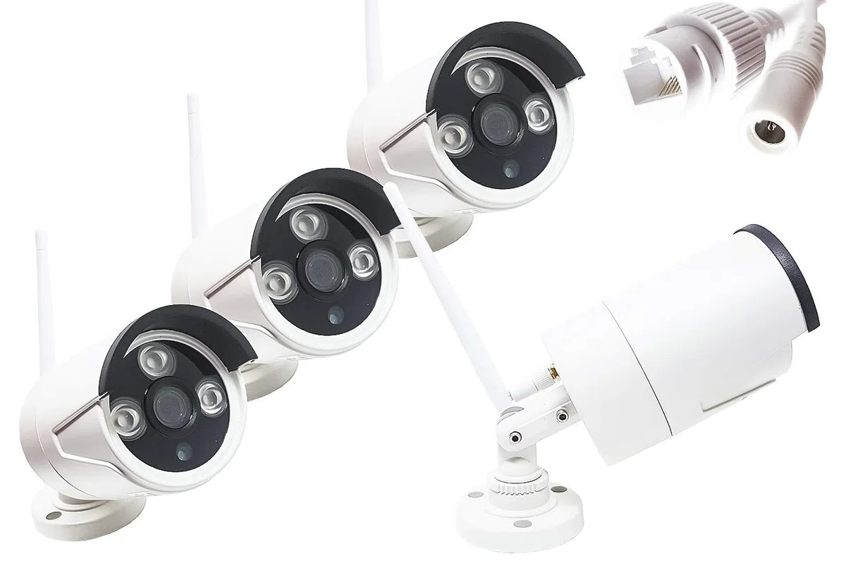 Kit NVR videosorveglianza 4 telecamere 3 LED 4 canali wireless full HD WiFi IP