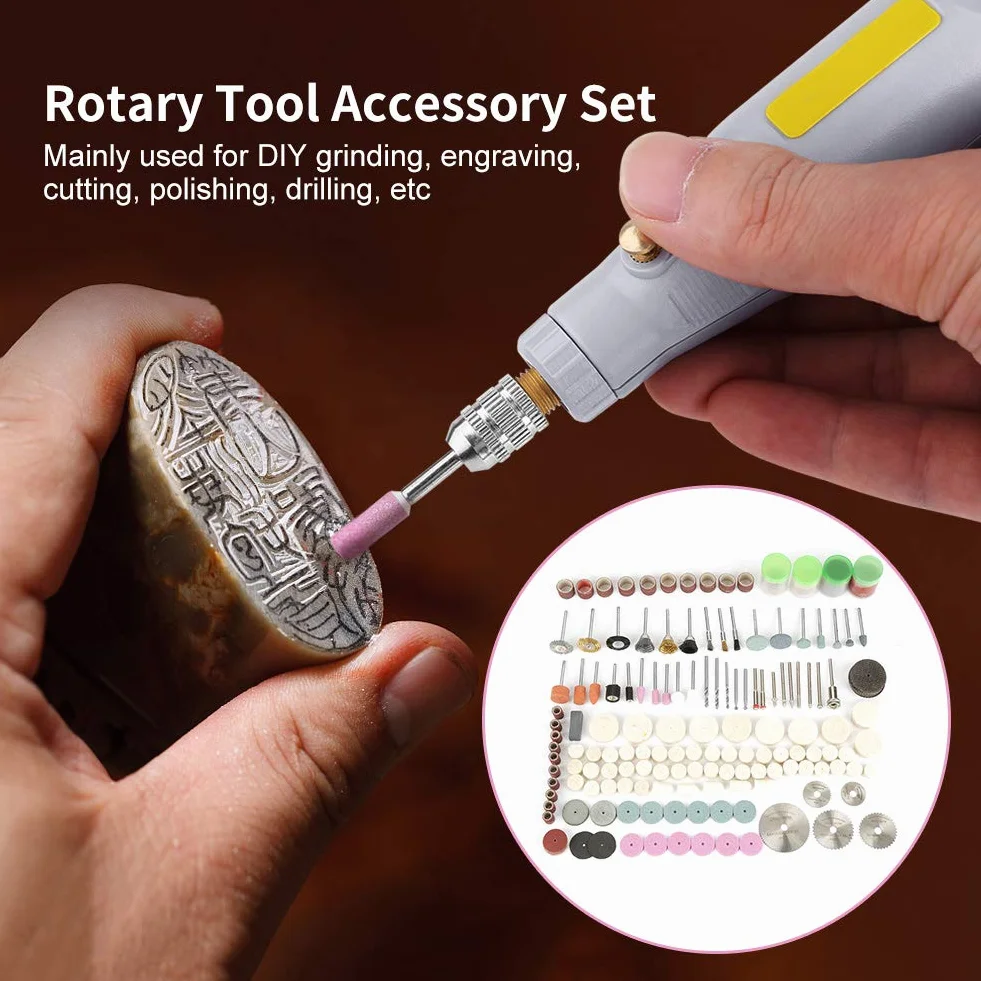 Wakects Kit di Accessori per Utensili Rotanti, 242 Pezzi per Incisione, Lucidatura e Foratura