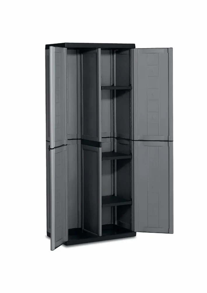 Keter Armadio Jolly Portascope, 3 Ripiani Regolabili, Grigio/Nero, 68x39x166H cm