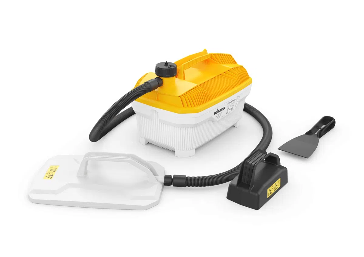 Wagner Depuratore per carta da parati a vapore SteamForce Plus, capacità di 4 l, tempo di cottura massimo di 70 min, tubo da 3,7 m con raschietto e piastra vapore piccola, 2.000 W, 230 V