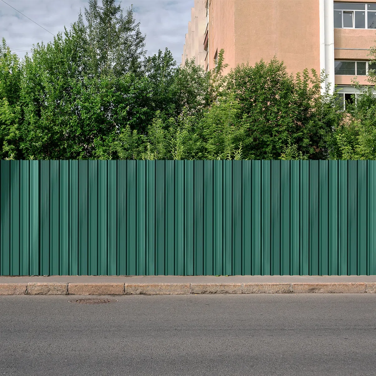 FIVMEN 12 lamiere trapezoidali zincate, 1295 x 450 mm, per tetto con guanti e viti, piastre ondulate, 7 m², verde