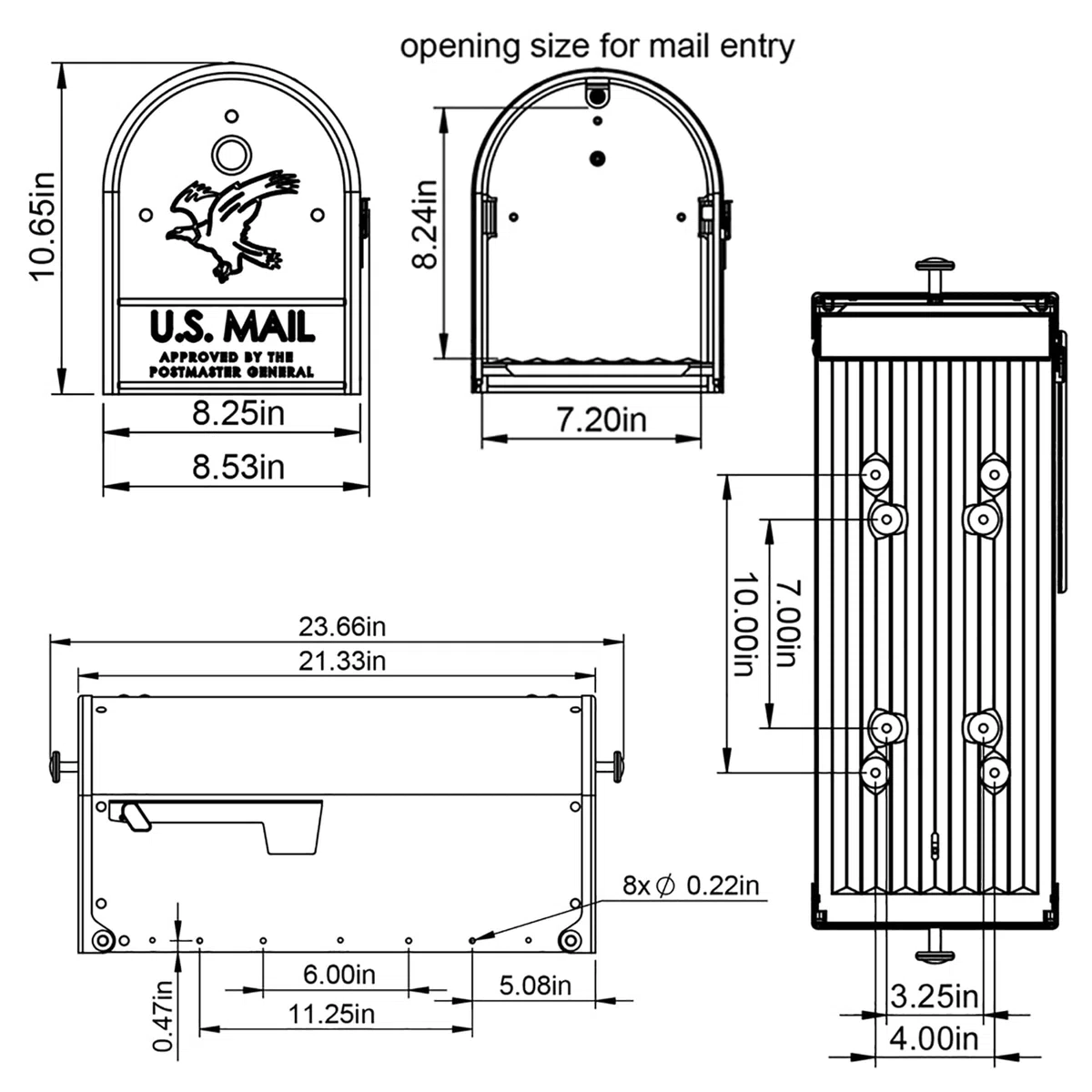 ARCHITECTURAL MAILBOXES OM160BEC Outback - Supporto per palo, colore: nero