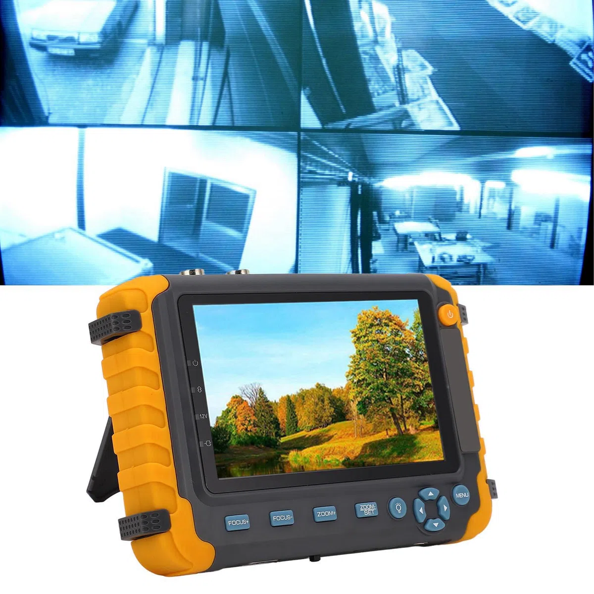 Focket Tester CCTV, Tester per Telecamera IP 5 Pollici 8 MP, Tester per Monitor Video Analogico Coassiale AHD TVI CVI con Test Cavo UTP Controllo PTZ Ingresso HDMI VGA Uscita DC12V (Spina UE)