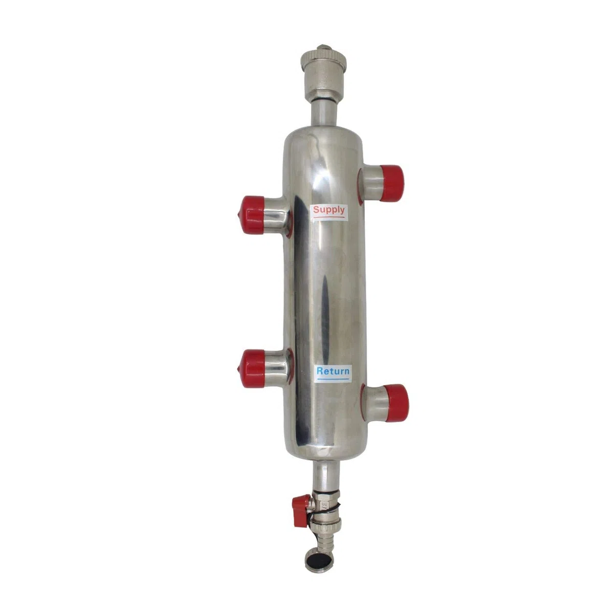 Separatore compensatore idraulico multifunzionale inox per distributore collettore riscaldamento a pavimento radiatore 3/4 1 1-1/4 1-1/2 pollice (1 pollice)
