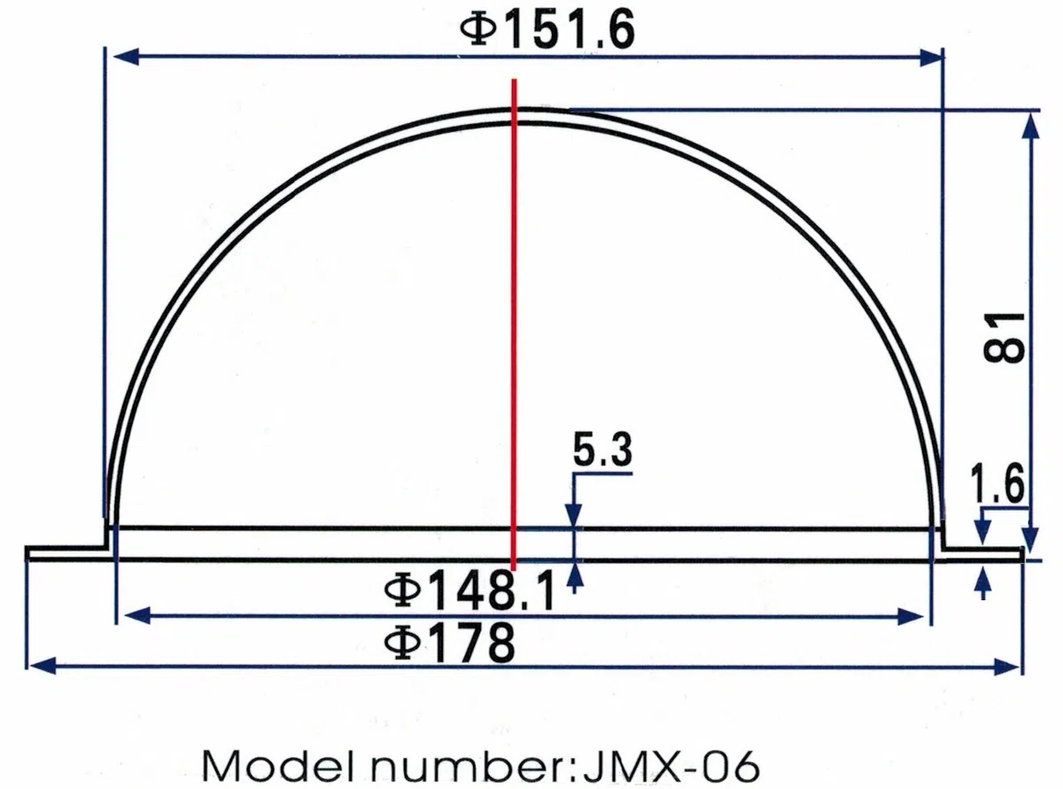 JMX 6 Pollici Acrilico Indoor/Outdoor CCTV Ricambio Cancella Telecamera Dome Housing Security Dome Camera Cover