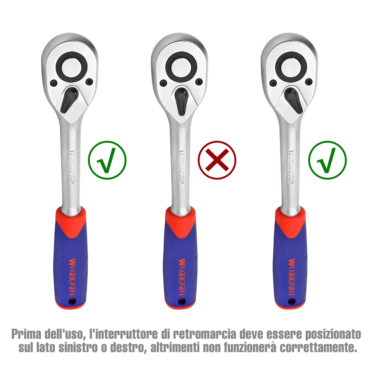 WORKPRO Set di Chiavi a Bussola con Cricchetto 1/4''+ 1/2'' 108 Pezzi, Custodia Portatile, Maniglia Girevole, Barra di Prolunga, Kit di Attrezzi Meccanici per Auto