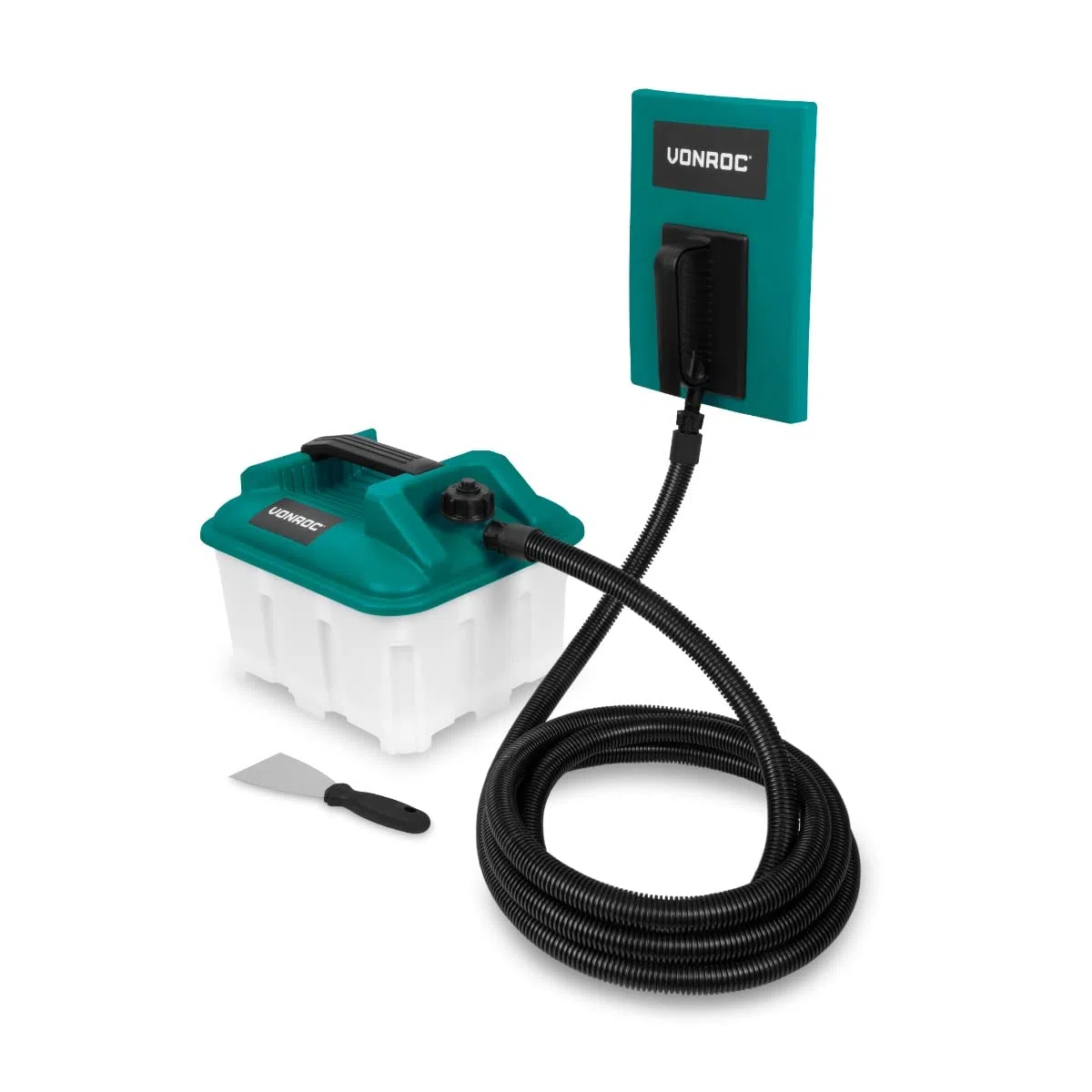 VONROC Vaporizzatore per Carta da Parati 2300W – Serbatoio 4,5L per 70 Min di Vapore – Tubo 4 m – Doppia Piastra Grande + Piccola – Rimozione Rapida Senza Chimici – Raschietto Incluso