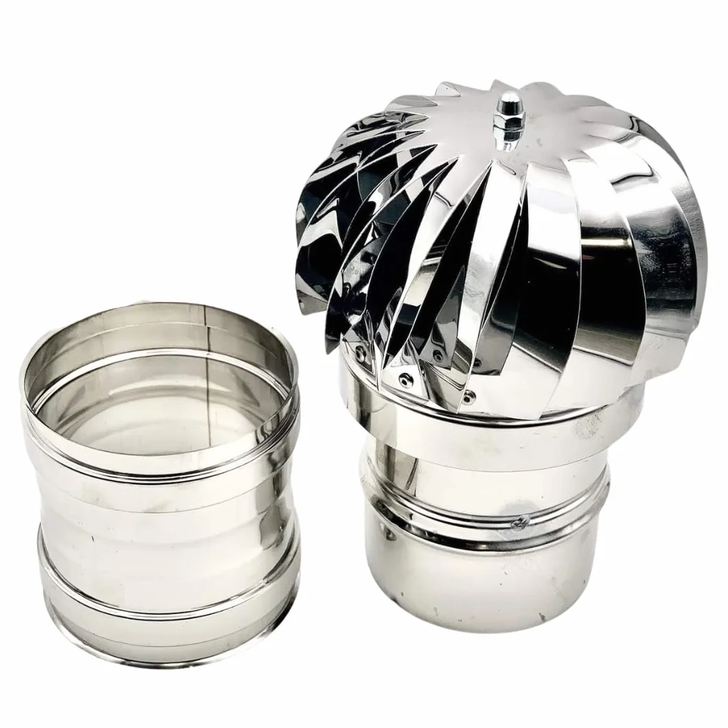 EINSIDE Comignolo girevole attacco femmina, Cappello eolico per camini in acciaio inox AISI 304, ø 120 mm