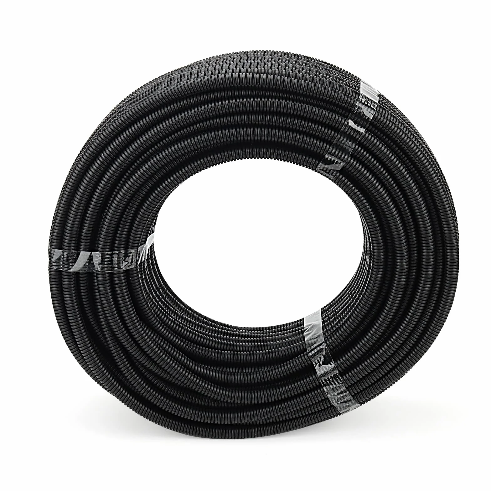 Tubo Corrugato da Esterno, 50 m di lunghezza, tubo aperto vuoto scanalato, Guaina Flessibile protettivo di Cavi Elettrici, nero, diametro: interno 10 mm, esterno 13mm