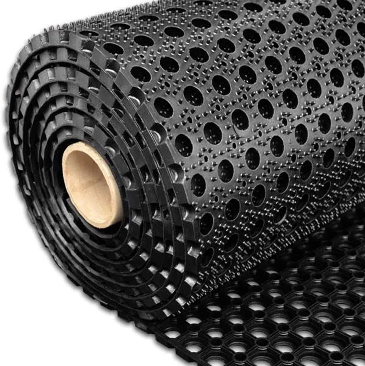 Floordirekt Tappeto in Gomma, Motivo a Nido d'Ape, Zerbino Octo, Antiscivolo, per Esterni, Cattura Sporco, Anello in Gomma, Venduto al Metro (23 mm, 100 x 300 cm)