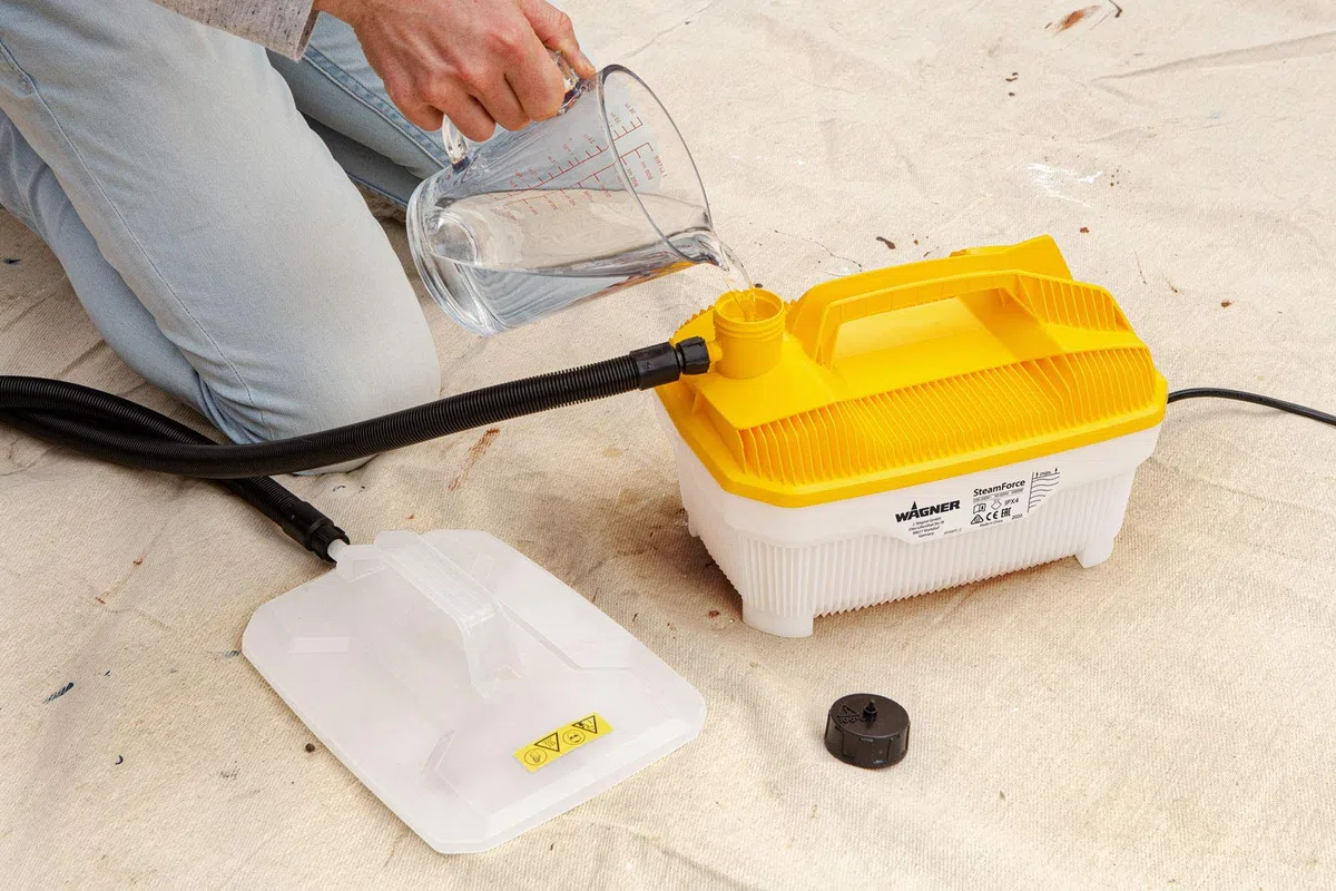Wagner Depuratore per carta da parati a vapore SteamForce Plus, capacità di 4 l, tempo di cottura massimo di 70 min, tubo da 3,7 m con raschietto e piastra vapore piccola, 2.000 W, 230 V