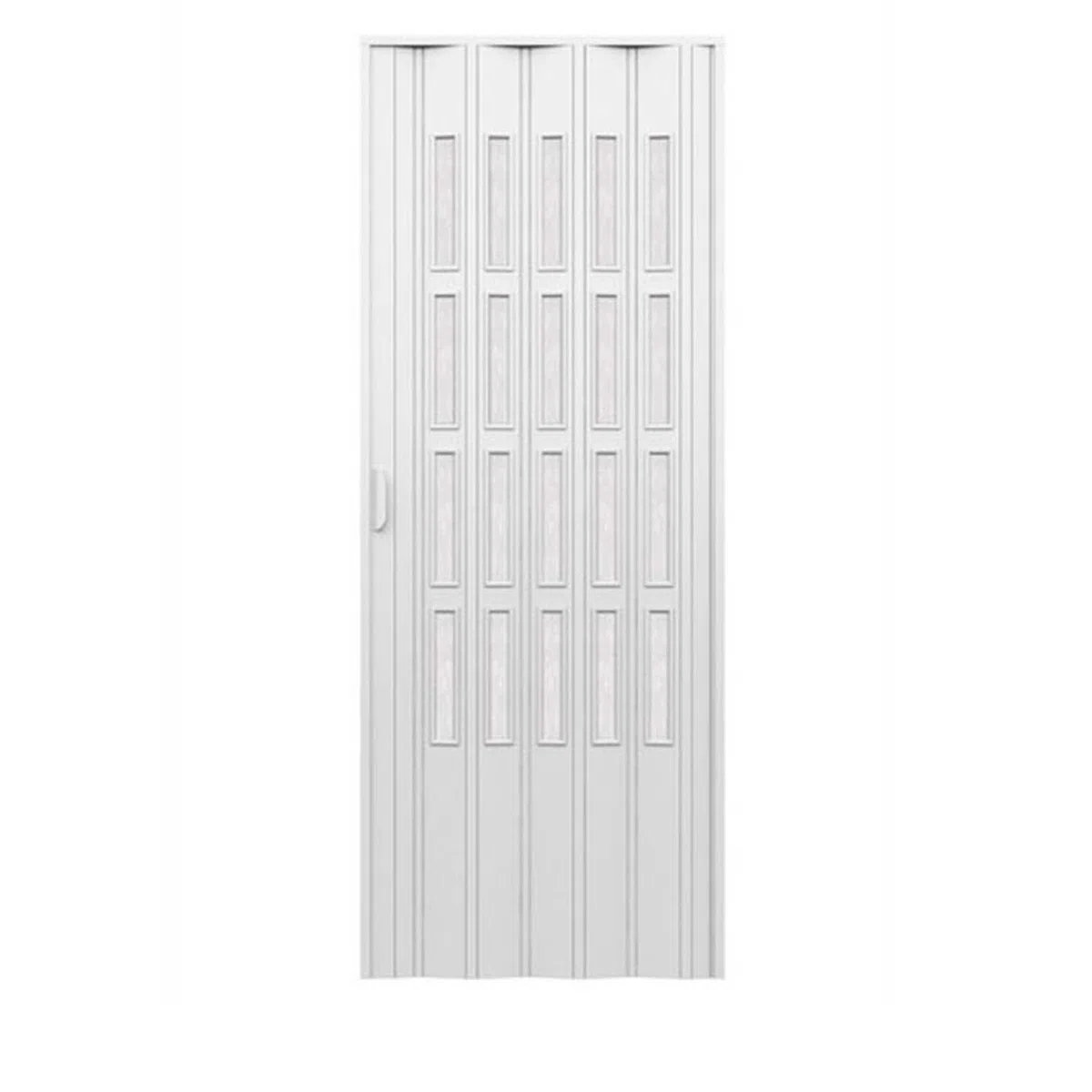 Porta a soffietto da interno in kit con vetri in PVC Bianca 82x220 cm mod. Sonia