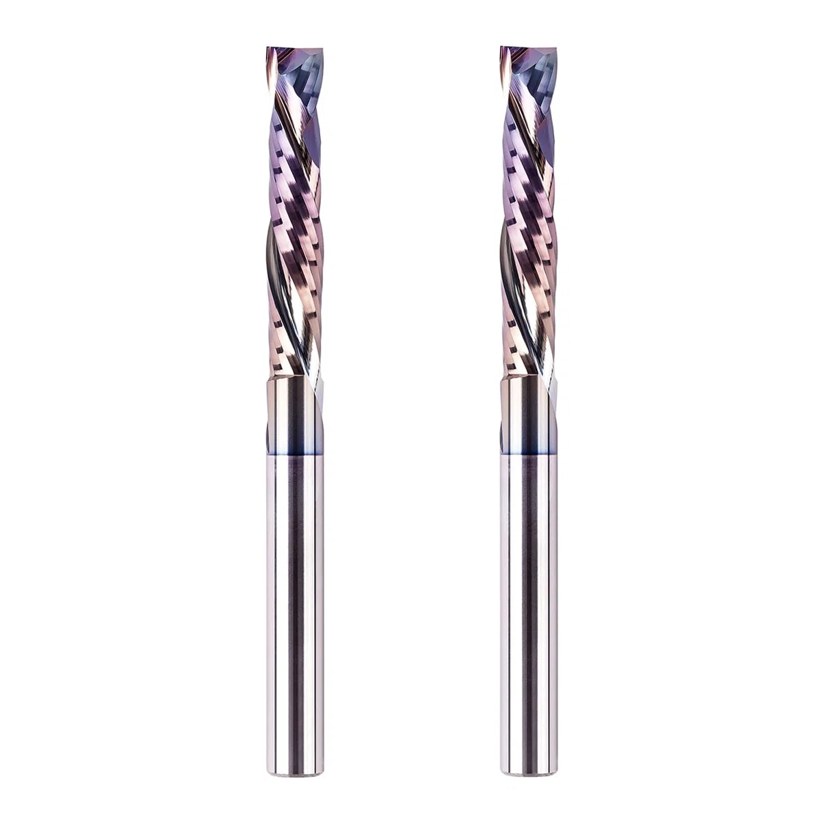 SpeTool 2 frese elicoidali da 8 mm, codolo a compressione, lunghezza di taglio extra lunga, con rivestimento TAC, fresa CNC VHM, fresa per fresatrice a spirale, fresa per legno