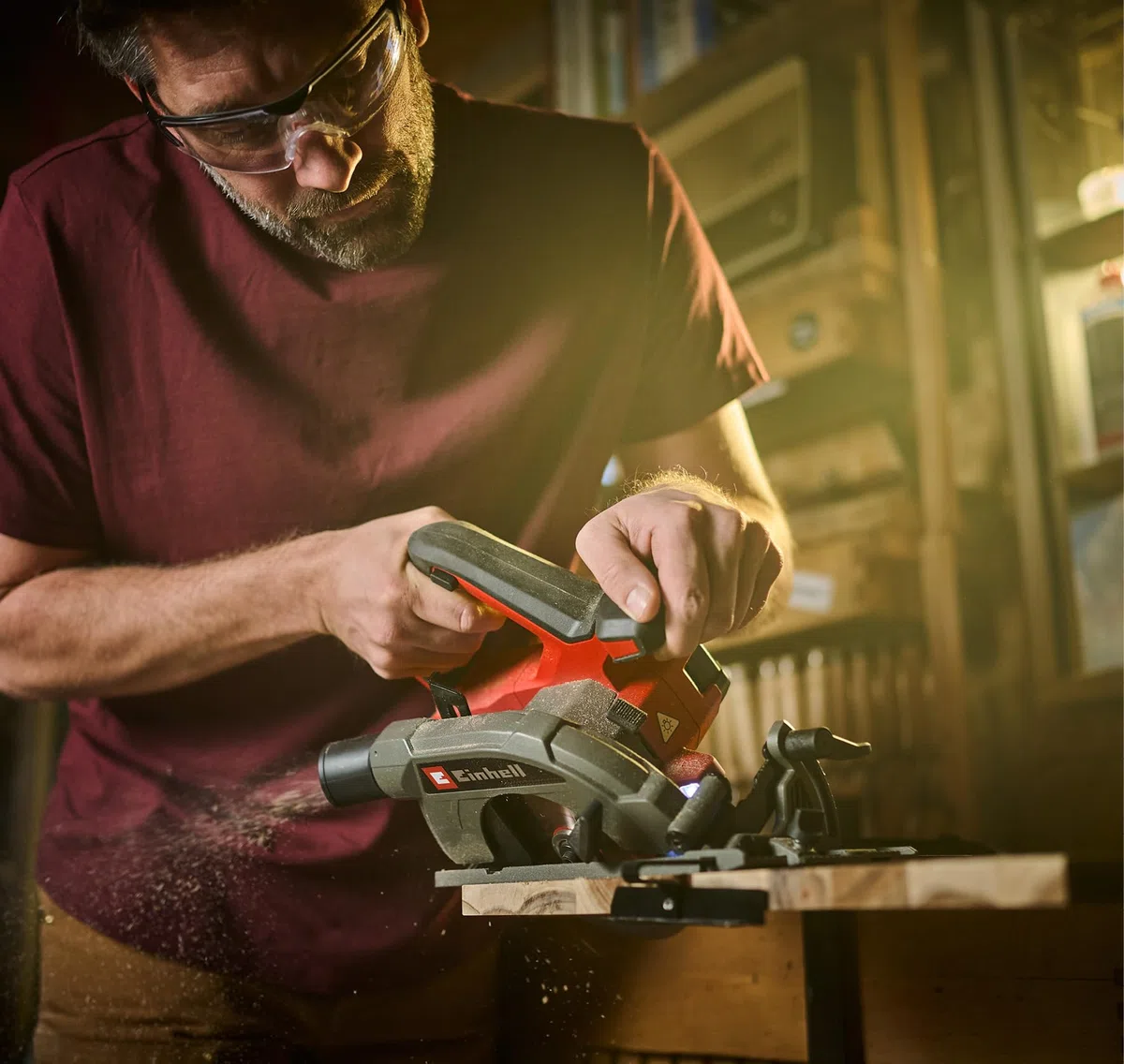 Einhell Professional Sega circolare TE-CS 18/150-2 Li - Solo Power X-Change (18 V, Ø 150 mm, lama, profondità di taglio 49 mm, installazione senza attrezzi, batteria esclusa)