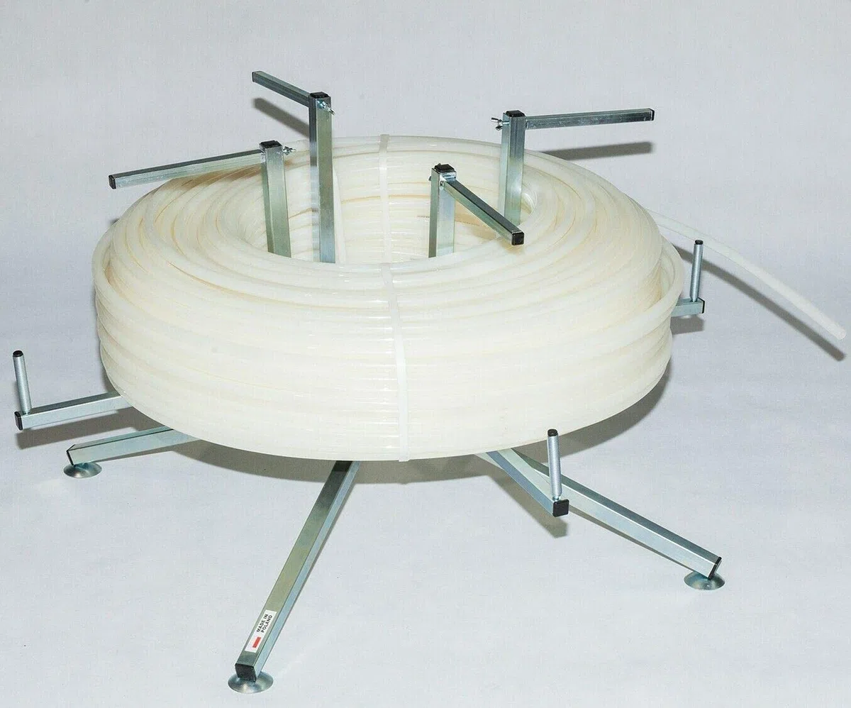 A2S Srotolatore per Tubi di Riscaldamento a Pavimento, Professionale Decoiler per Tubi PEX PERT ALPEX Copex, Svolgitore per Bobine con Cavi, con Comodo Sacco