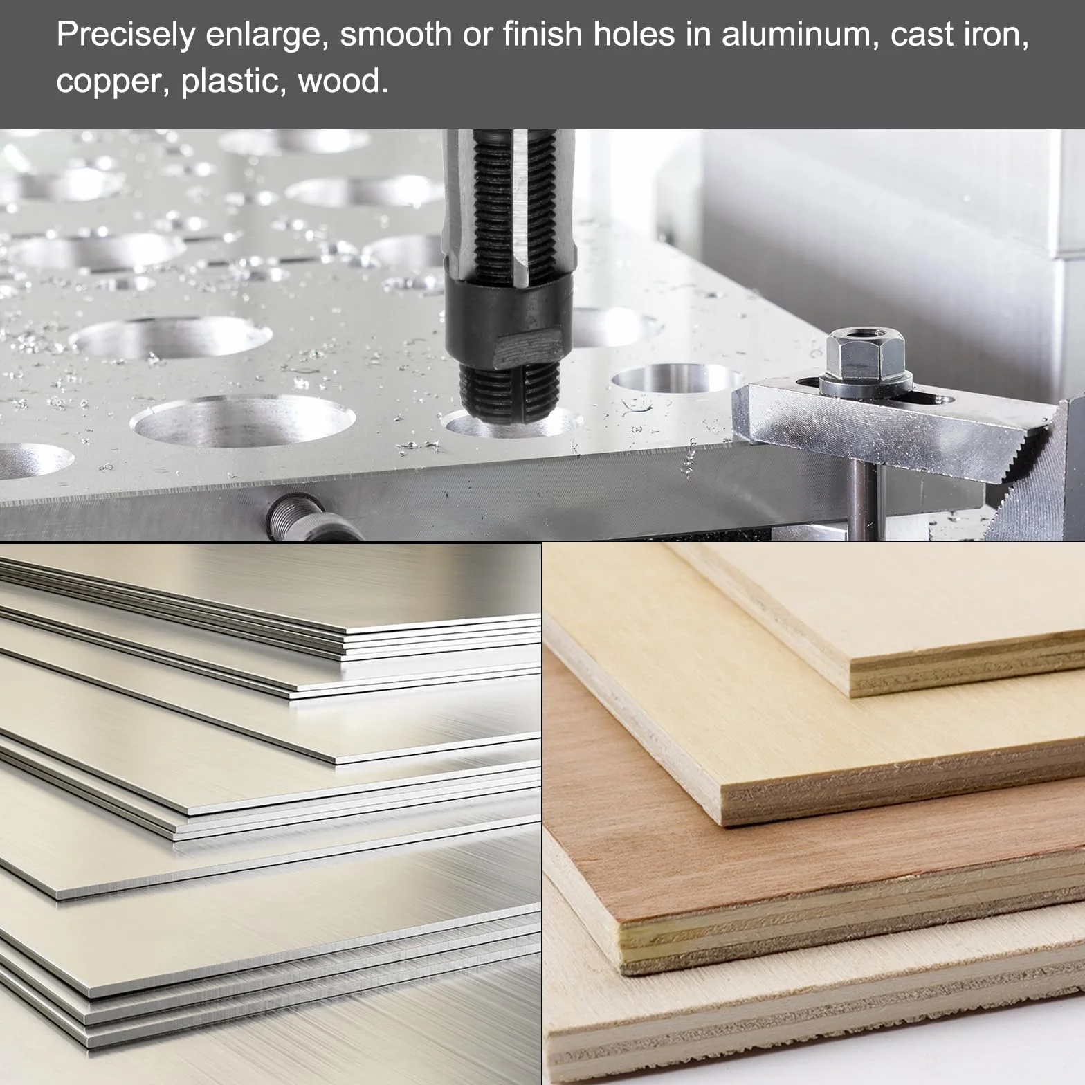 QUARKZMAN 2pz Alesatore Manuale Set 21mm-23mm 23-26mm Regolabile H8, Alesatori Metrici Punta Trapano per Alesatura Fori in Metallo Legno, 6 Flauti Dritti