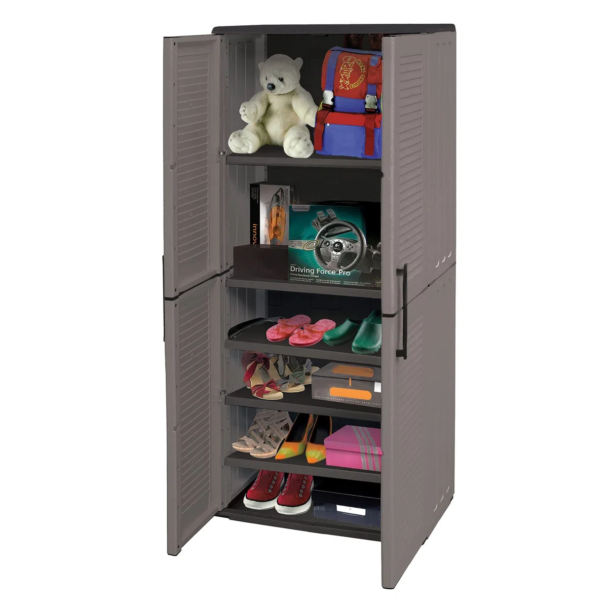 Art Plast E71/TP Armadio alto in plastica, economico, grigio/nero