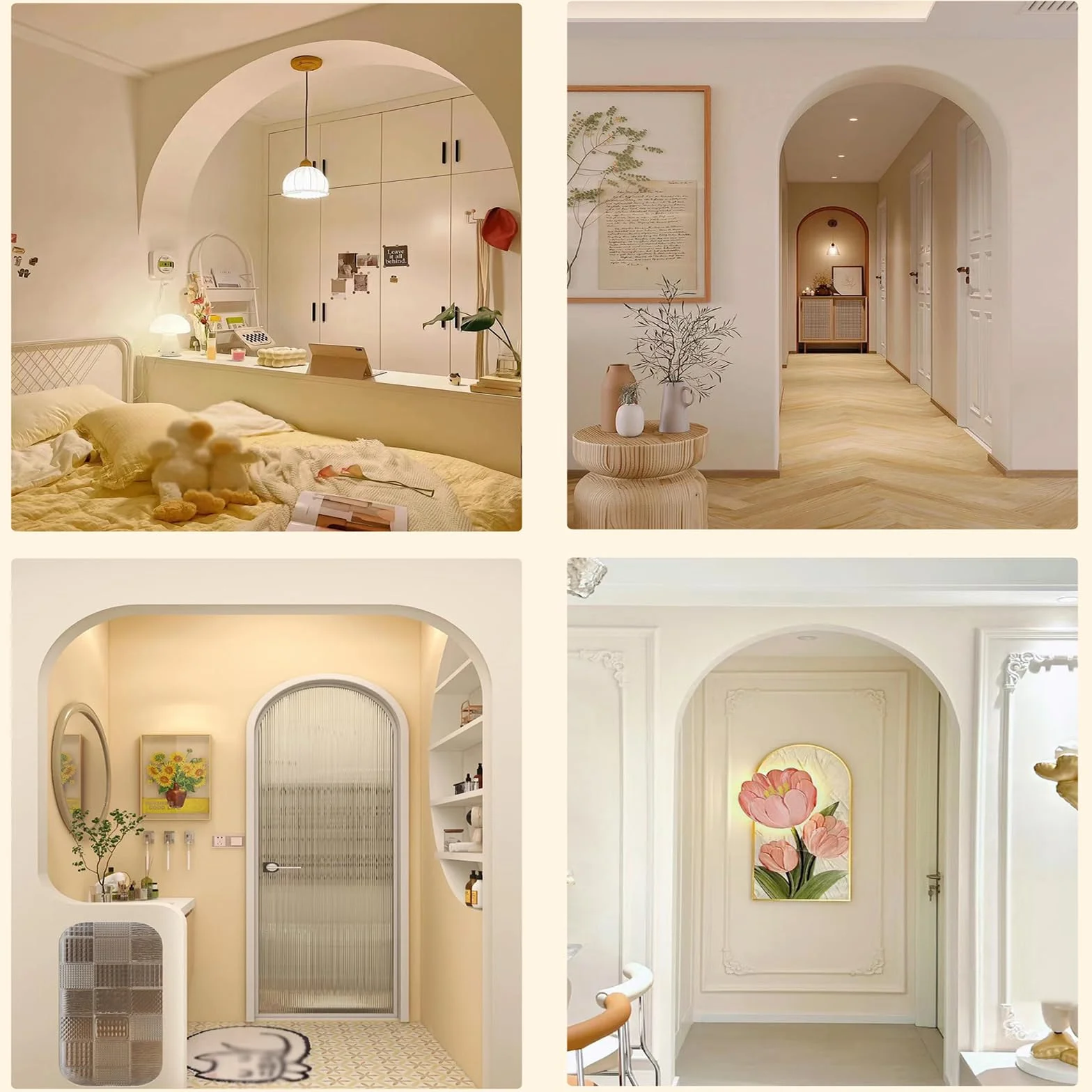 Kit Arco Angolare Porta Semicircolare,Kit Arco per Porta Interna,Kit 2 Archi per Porta,Porta Ad Arco in Schiuma,Leggero E Facile da Usare,per Porte Interne