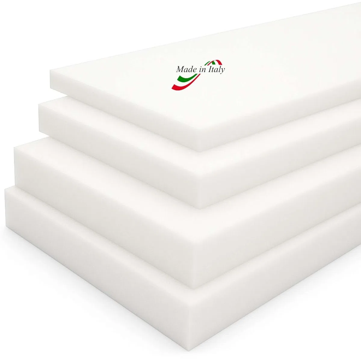 TENDEEVOLUTION Gomma EVA, Gommapiuma per Imbottitura 200x100 cm, Densità 30, Spessore 1-10 cm. Schiuma EVA a Cellula Chiusa, Gomma EVA Bianca per Nautica, Fai da Te e Imbottiture (Spessore 3 cm)
